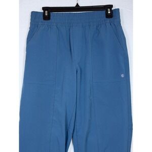 Apana Blue Polyester Spandex Jogger Pants Women's Size Medium Zipper Ankle